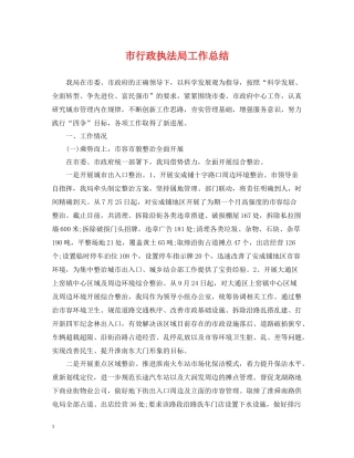 市行政执法局工作总结