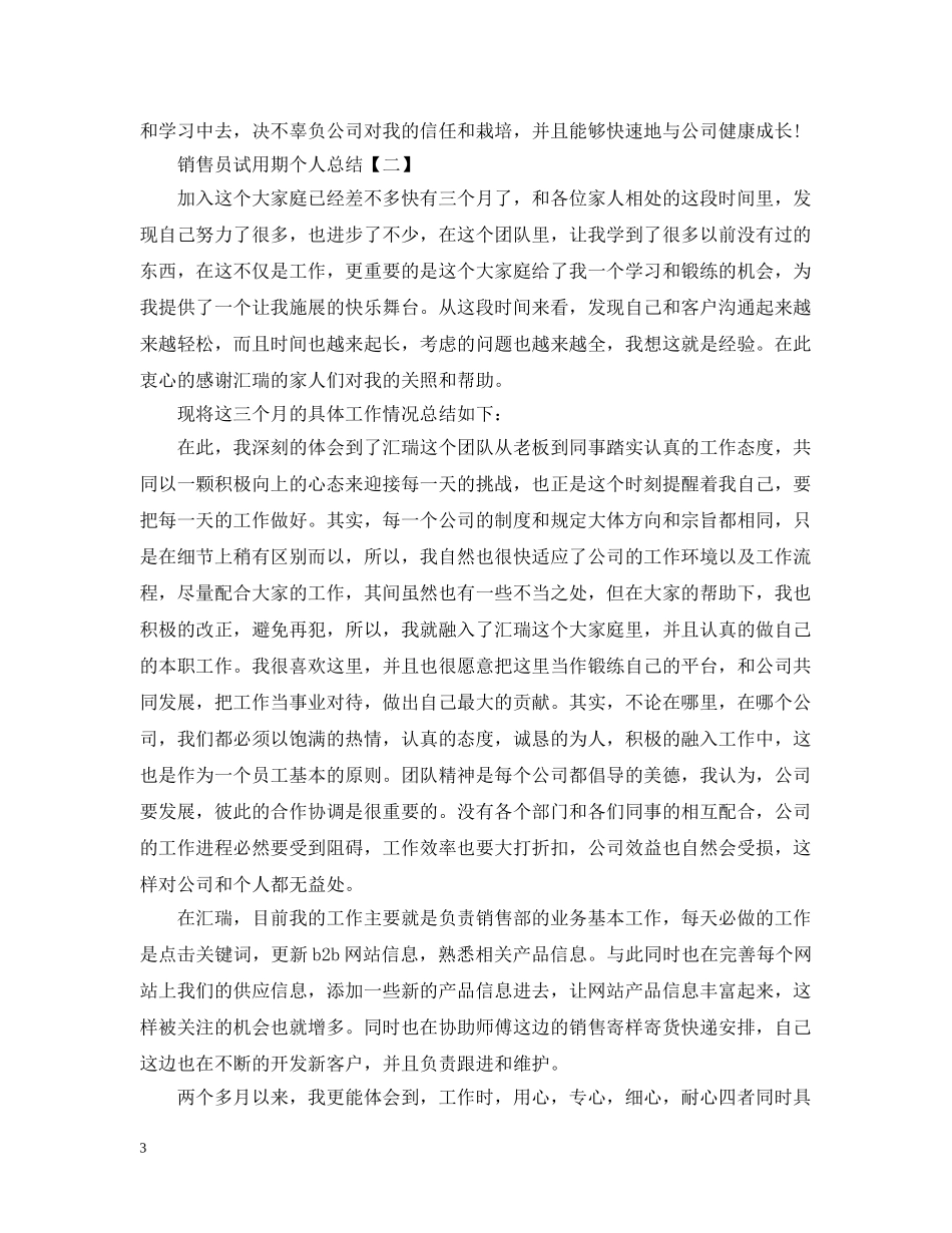 销售员试用期个人总结 _第3页
