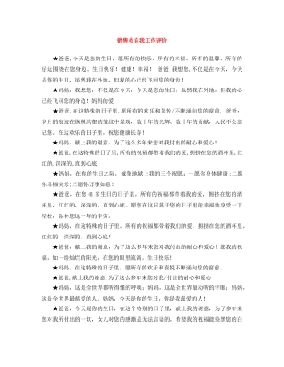 销售员自我工作评价 