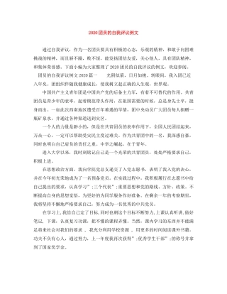 团员的自我评议例文