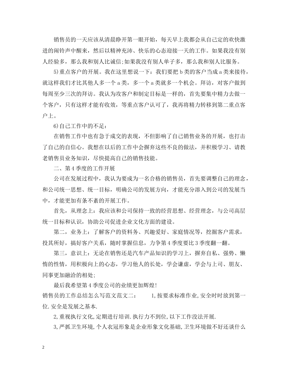 销售员的工作总结怎么写范文 _第2页