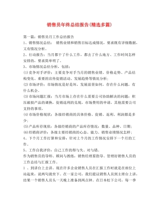 销售员年终总结报告(精选多篇) 