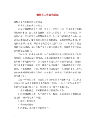 销售员工作自我总结 