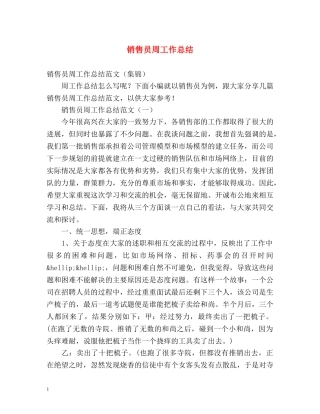 销售员周工作总结2 