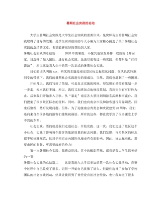 暑期社会实践的总结