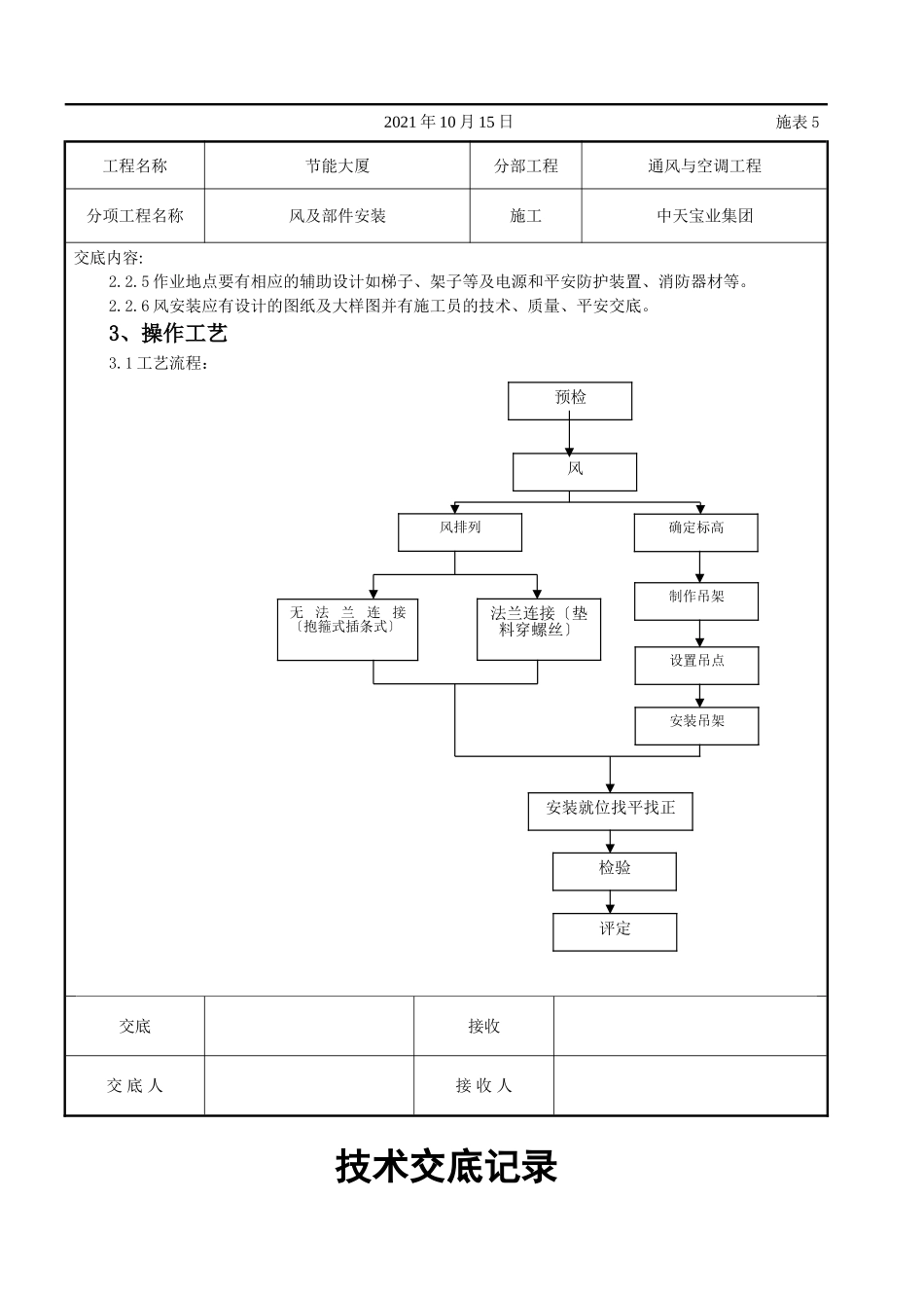 风管及部件安装施工交底记录_第2页