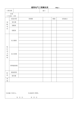 复件 竣工验收表格