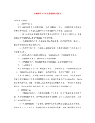 小继教学习个人年度达标计划范文 