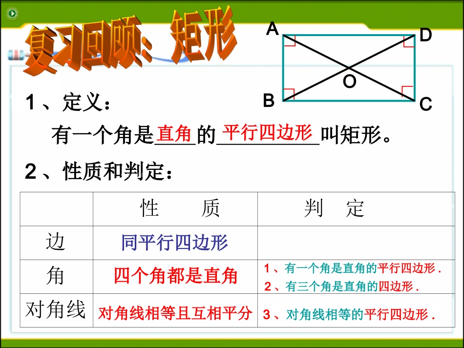 第五章第1节《矩形的性质与判定》复习课件_第2页