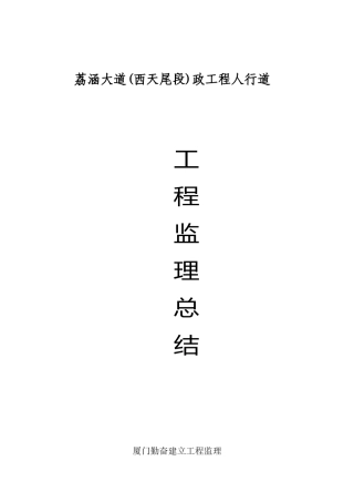 荔涵大道人行道总结