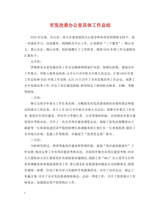 市发改委办公室具体工作总结