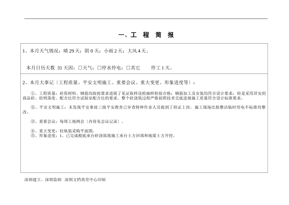 大金洲工业区北区厂房及单身宿舍楼工程建设监理月报_第2页