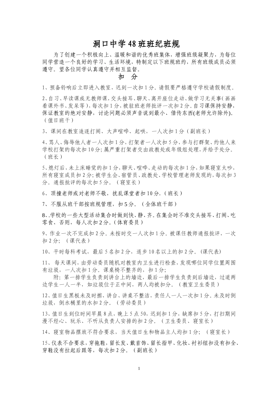 洞口中学48班班规班纪_第1页