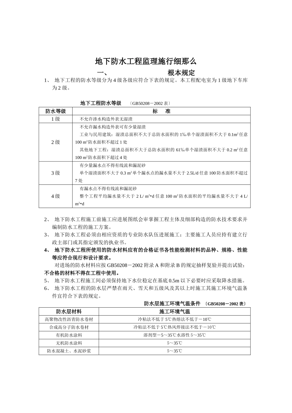地下防水工程监理实施细则_第2页