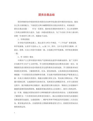 团员自我总结2