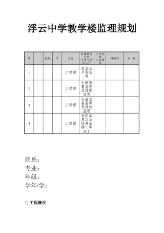 神马市浮云中学教学楼工程