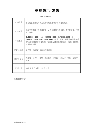 高效审核实施计划