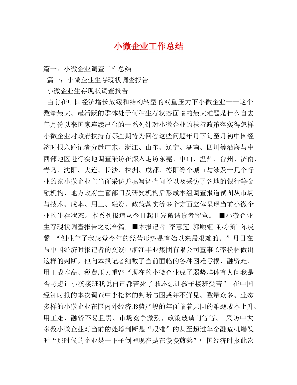 小微企业工作总结 _第1页
