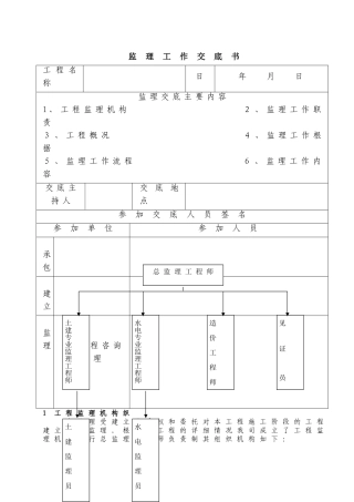 施工监理交底(范文)