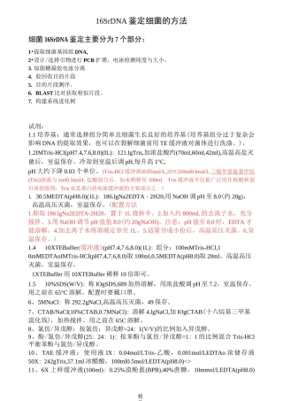 16S_rDNA鉴定细菌的方法