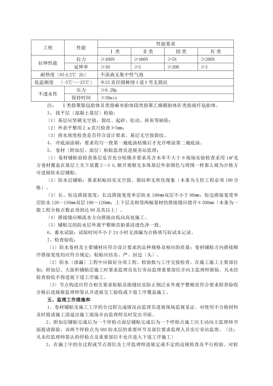 地面SBS防水工程监理实施细则_第2页