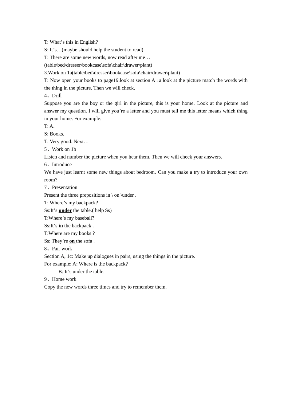 人教新目标七年级上Unit4Where’smyschoolbag第一课时PeriodOne(SectionA1a-1c)_第2页