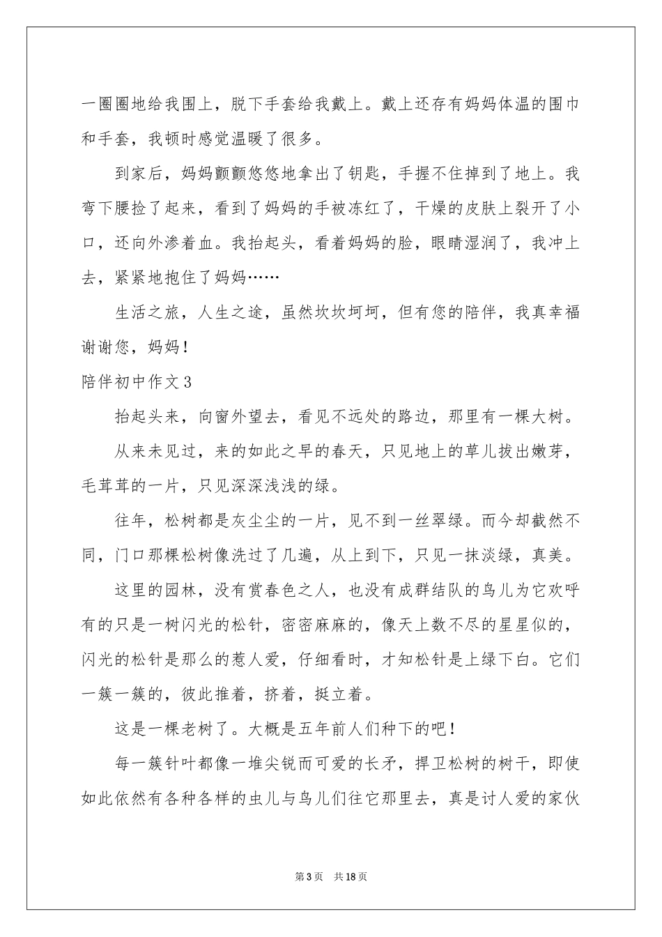 陪伴初中作文(15篇)_第3页