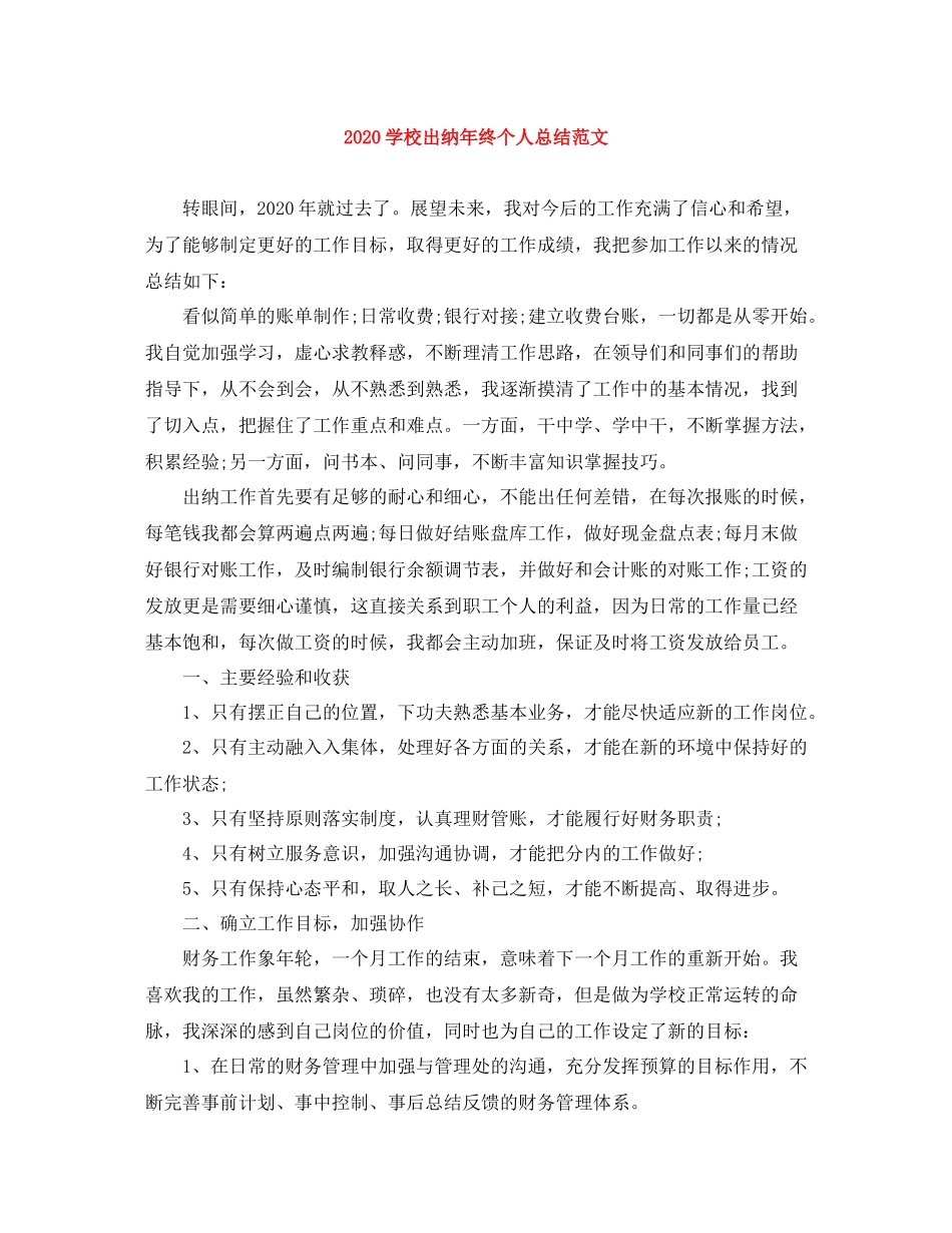 学校出纳年终个人总结范文_第1页
