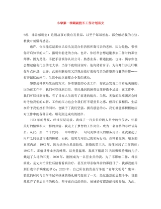 小学第一学期副校长工作计划范文 