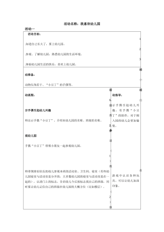 活动1—我喜欢幼儿园