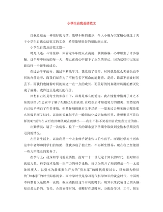 小学生自我总结范文 