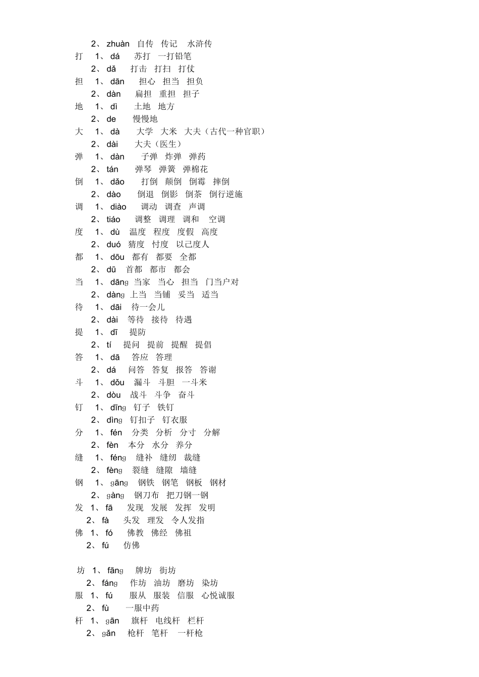 小学生多音字大全_第2页