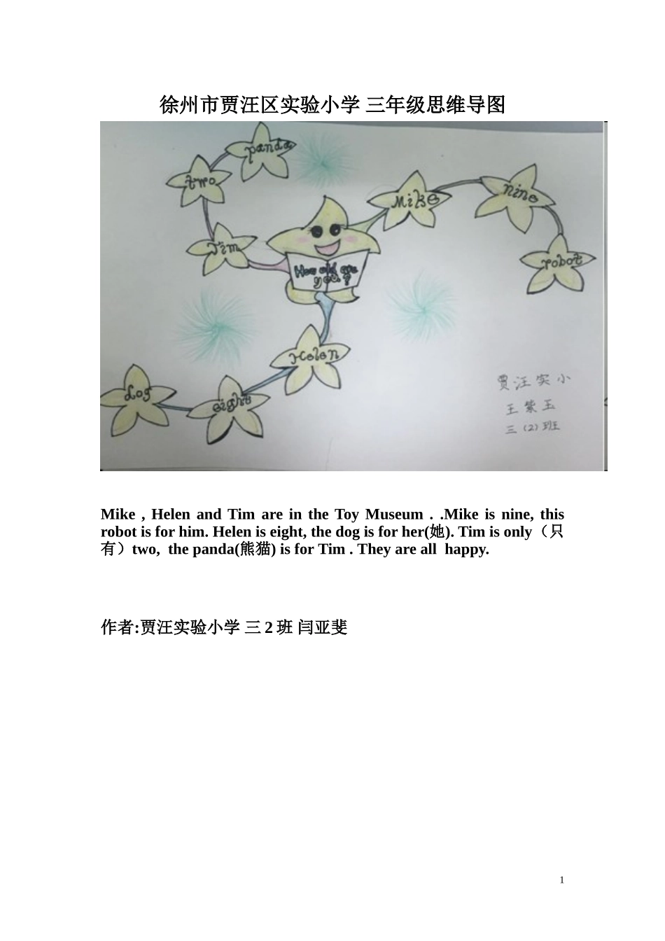 贾汪实验小学三1-三4优秀思维导图指导老师朱文红_第1页