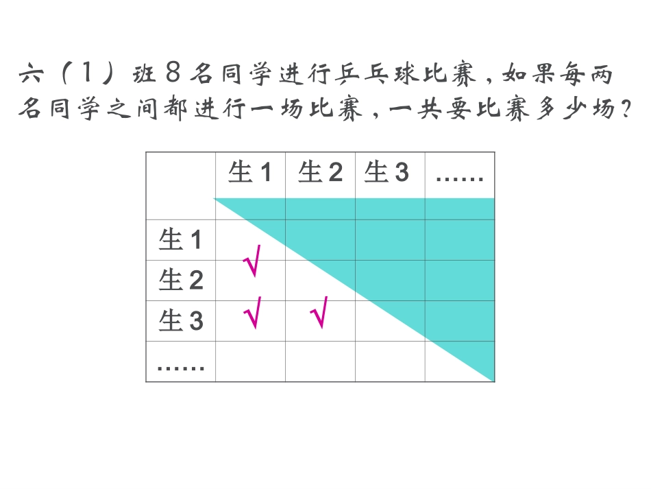 北师大版数学六年级上册《比赛场次》PPT课件_第3页