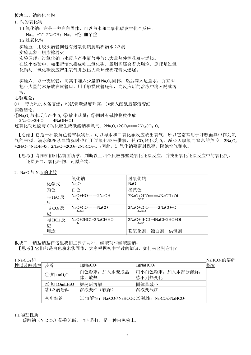 金属钠及其化合物_第2页