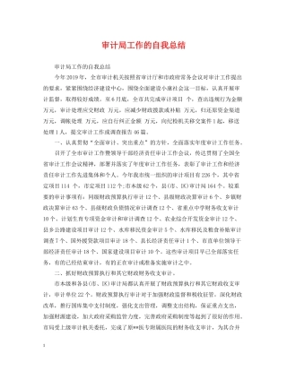 审计局工作的自我总结