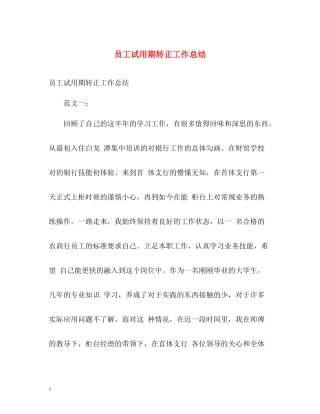 员工试用期转正工作总结