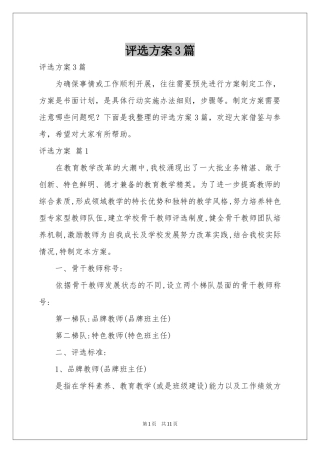 评选方案3篇