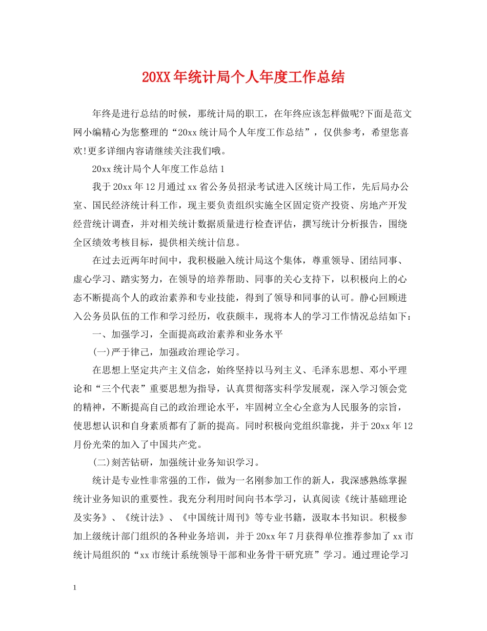 统计局个人年度工作总结2_第1页