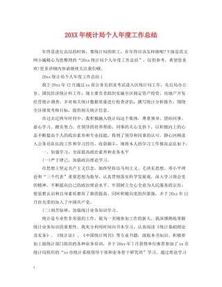 统计局个人年度工作总结2