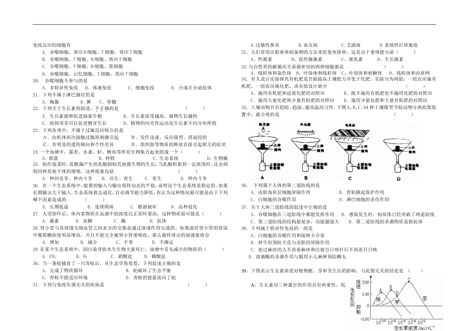 高一生物必修3综合测试题1改好_第3页
