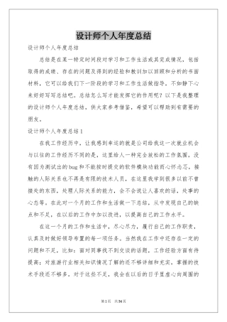 设计师个人年度参考总结