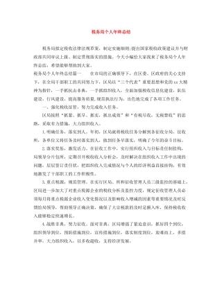 税务局个人年终总结