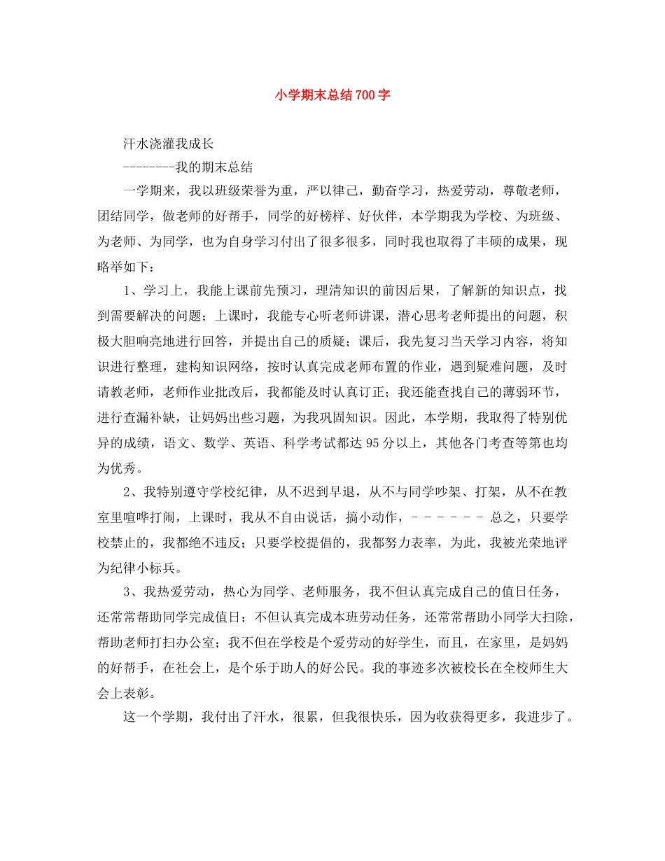 小学期末总结700字 _第1页