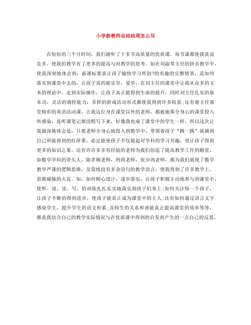 小学新教师总结结尾怎么写 _第1页