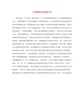 小学新教师总结结尾怎么写 