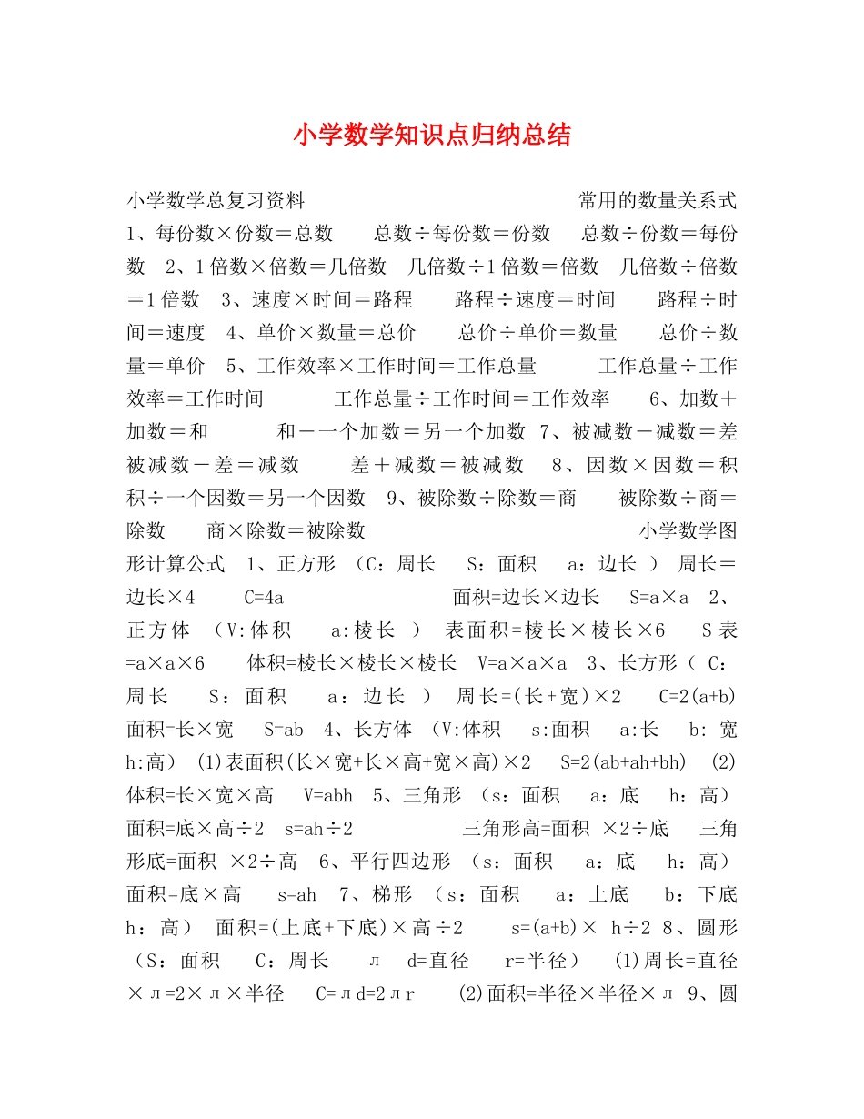 小学数学知识点归纳总结 _第1页