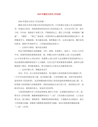 2020年基层公务员工作总结