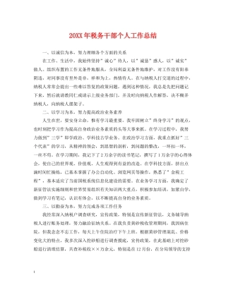 税务干部个人工作总结2