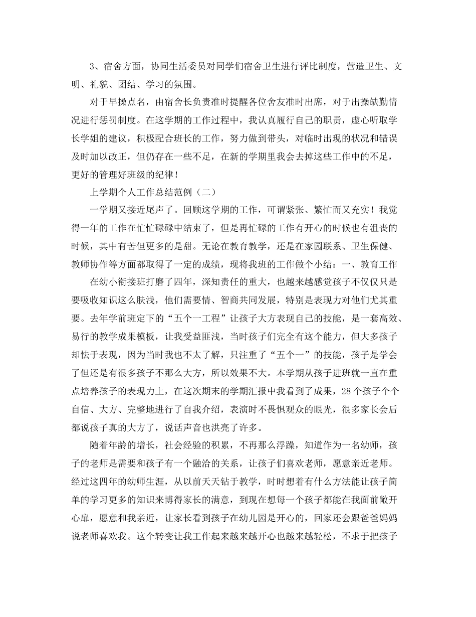上学期个人工作总结范例_第2页